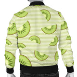 Kiwi Pattern Striped Background Men Bomber Jacket