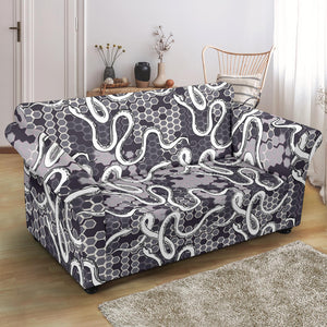 Snake Gray Pattern Loveseat Couch Slipcover