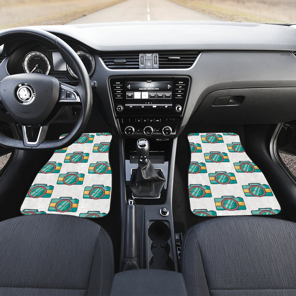 Camera Pattern Print Design 02 Front Car Mats