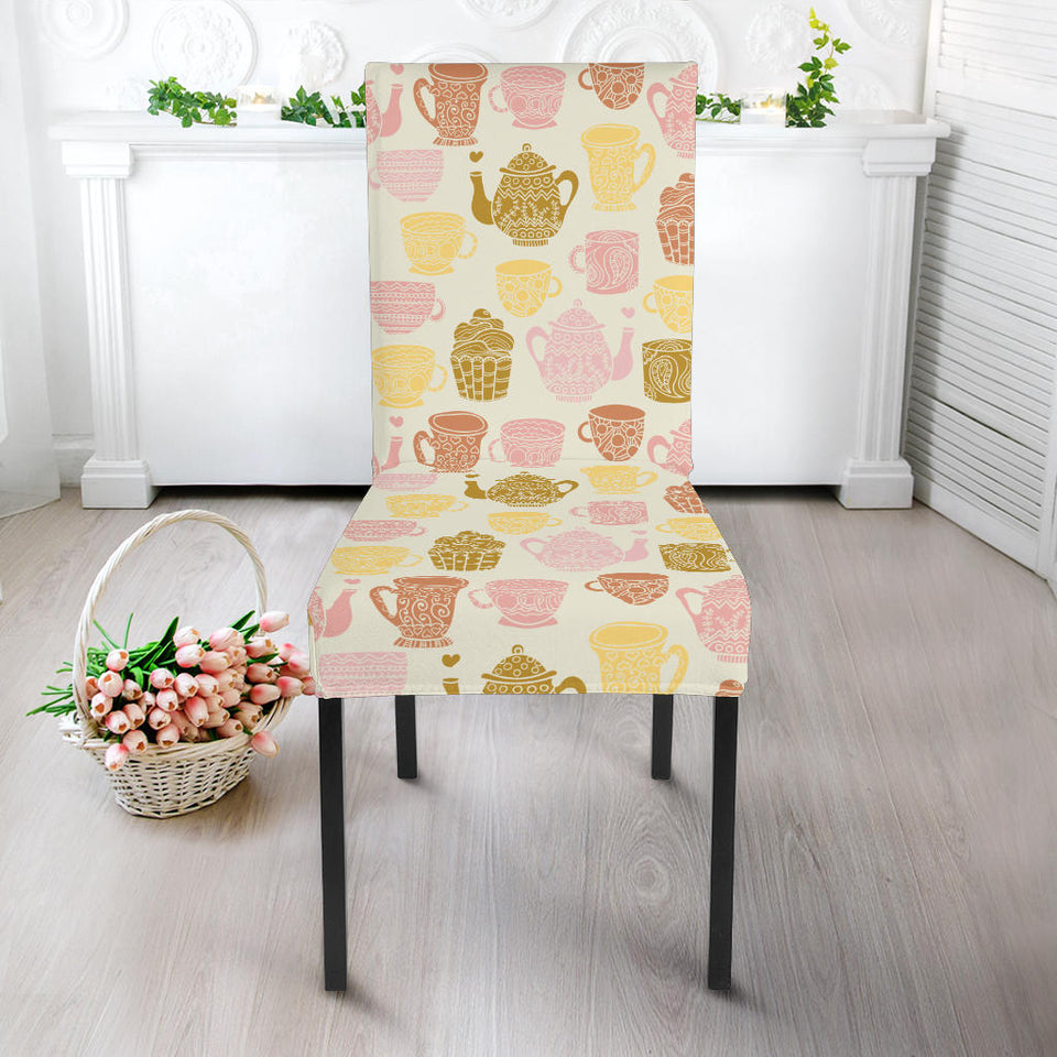 Tea pots Pattern Print Design 02 Dining Chair Slipcover