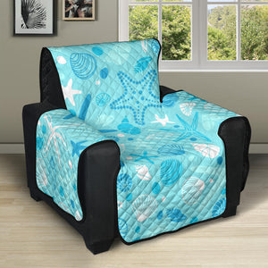 Starfish Shell Blue Theme Pattern Recliner Cover Protector