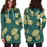 Hop Pattern Background Women Hoodie Dress