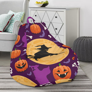 Halloween Pumpkin Witch Pattern Bean Bag Cover