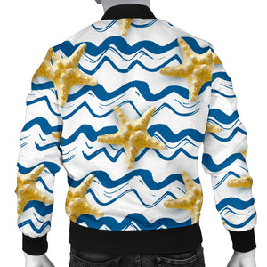 Starfish Pattern Men Bomber Jacket