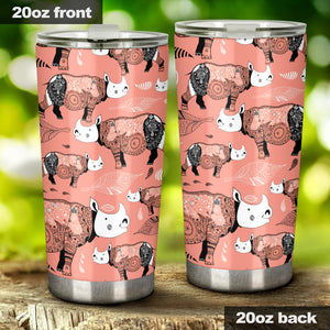 Rhino Tribal Pattern Tumbler