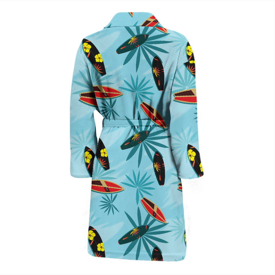 Surfboard Pattern Print Design 03 Men Bathrobe