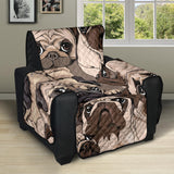 Pug Pattern Background Recliner Cover Protector