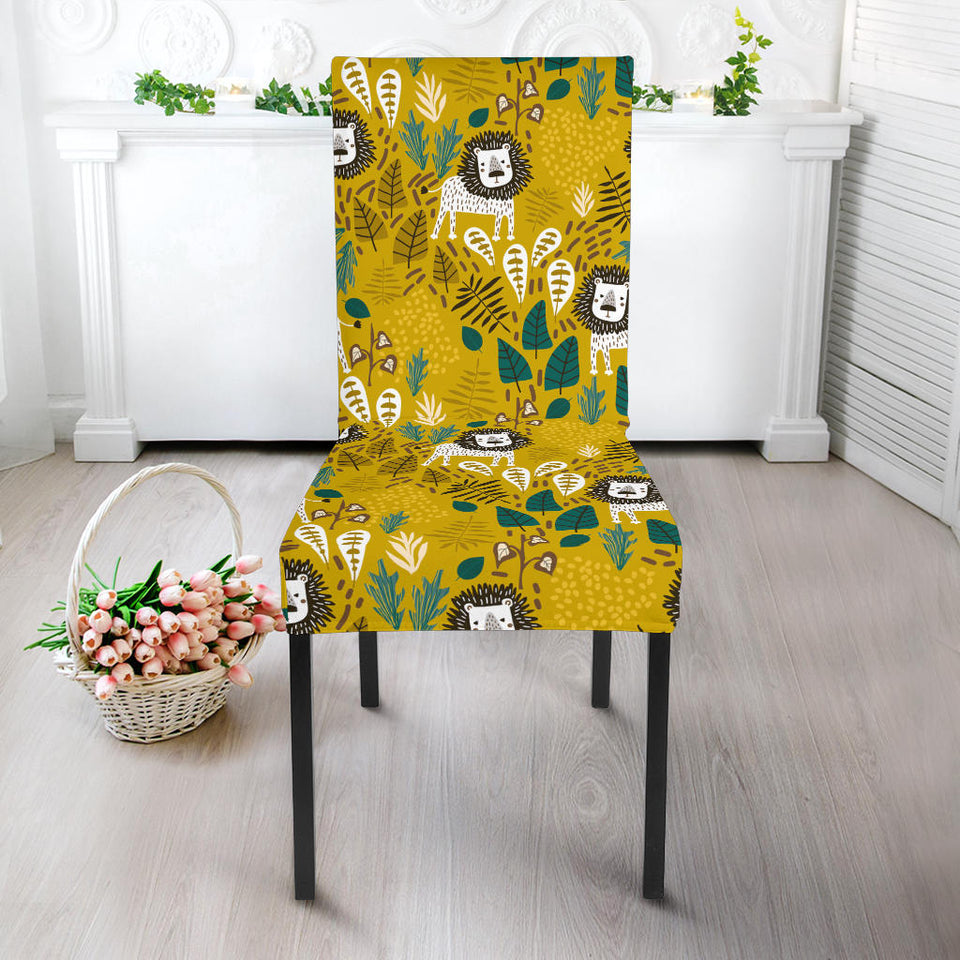 Lion Pattern Print Design 01 Dining Chair Slipcover