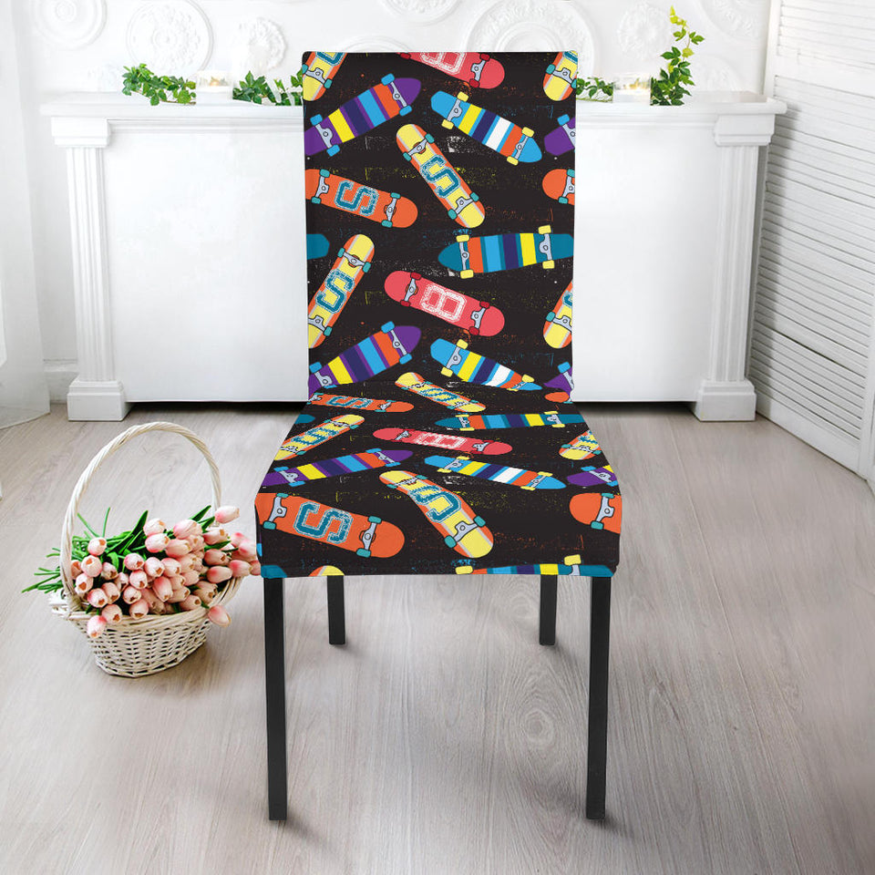 Skate Board Pattern Print Design 02 Dining Chair Slipcover