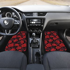 Rose Pattern Print Design 01 Front and Back Car Mats