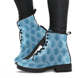 Blue Flame Fire Pattern Leather Boots