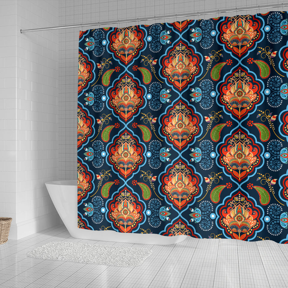 Indian Traditional Pattern Shower Curtain Fulfilled In US