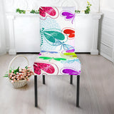 Colorful Dragonfly Pattern Dining Chair Slipcover