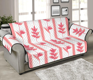 Heliconia Pink White Pattern Sofa Cover Protector