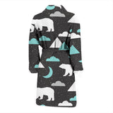 Polar Bear Moon Pattern Men Bathrobe