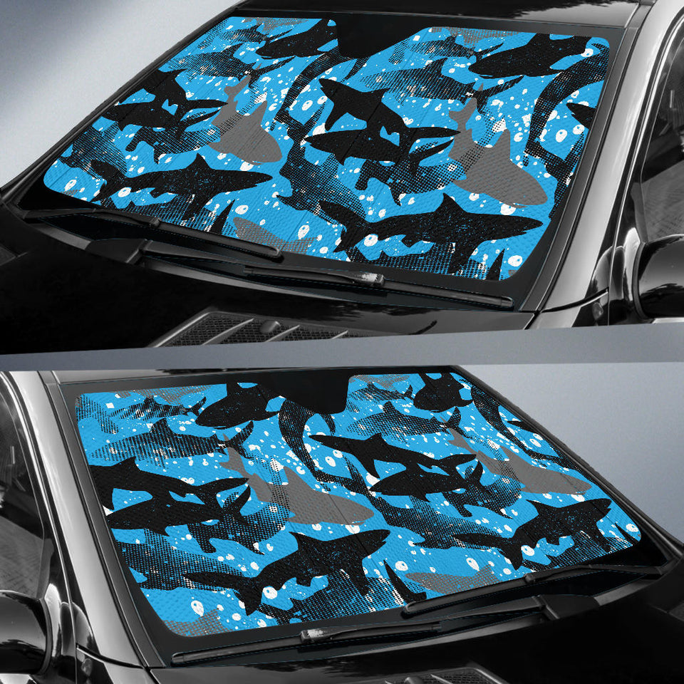 Shark Pattern Background Car Sun Shade