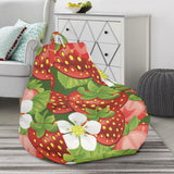 Strawberry Leaves Flower Pattern Bean Bag Cover