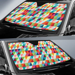 Rainbow Geometric Pattern Car Sun Shade
