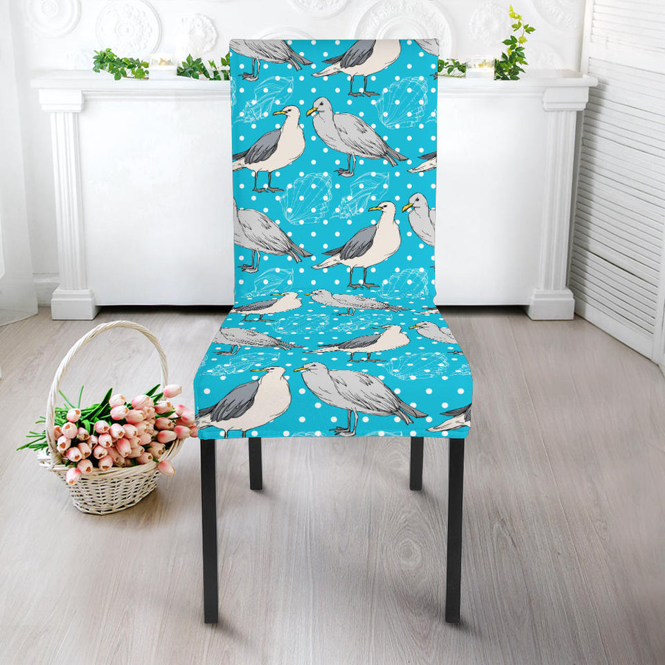 Seagull Pattern Print Design 02 Dining Chair Slipcover