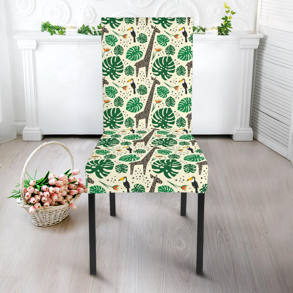 Giraffe Pattern Print Design 02 Dining Chair Slipcover