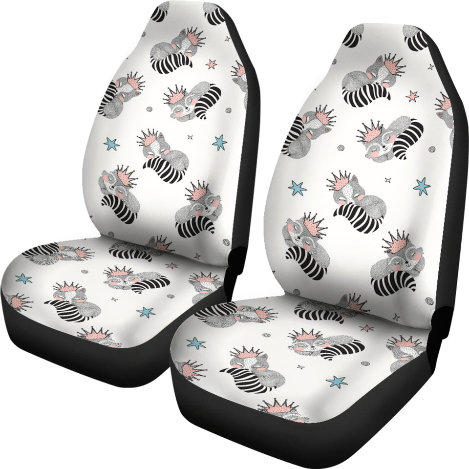 Sleep Raccoon Pattern Universal Fit Car Seat Covers