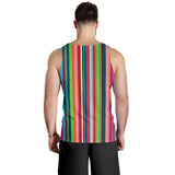 Rainbow Stripe Pattern Men Tank Top