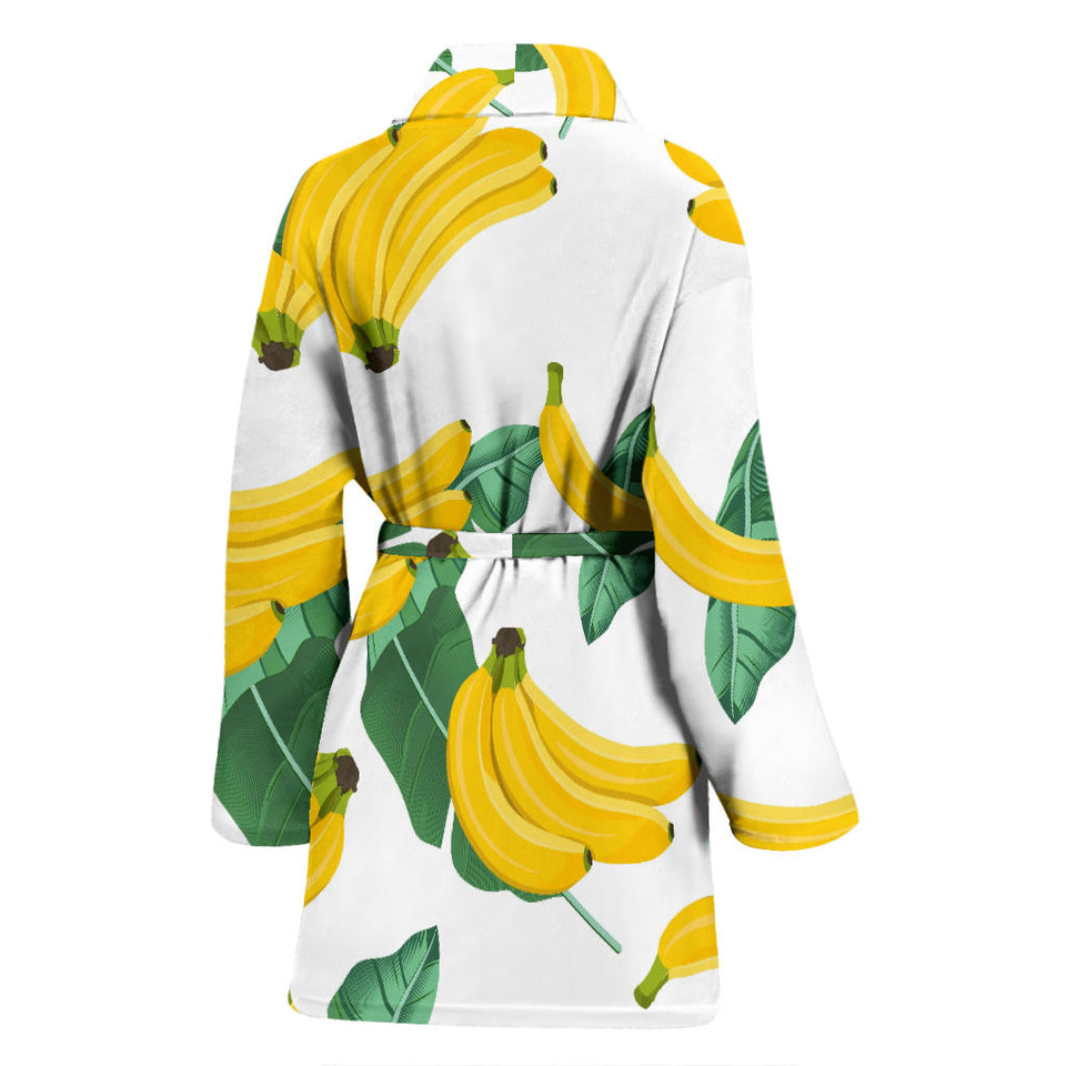 Banana and Leaf Pattern Women Bathrobe