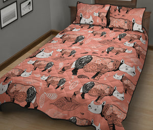 Rhino Tribal Pattern Quilt Bed Set