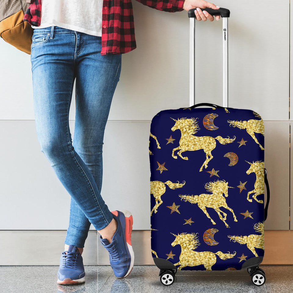 Unicorn Gold Pattern Luggage Covers