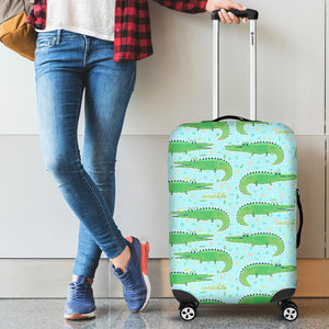 Crocodile Pattern Blue background Luggage Covers