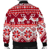 Snowman Sweater Printed Pattern Men Bomber Jacket