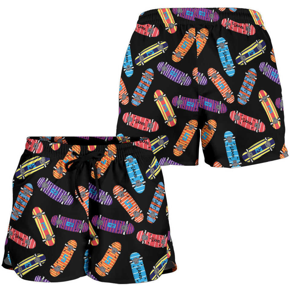 Skate Board Pattern Print Design 04 Women Shorts