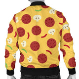 Pizza Salami Mushroom Texture Pattern Men Bomber Jacket