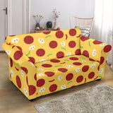 Pizza Salami Mushroom Texture Pattern Loveseat Couch Slipcover