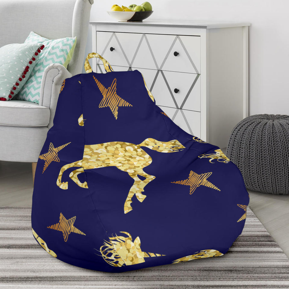 Unicorn Gold Pattern Bean Bag Cover