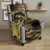 Gold Dragon Pattern Chair Cover Protector