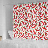 Red Chili Pattern Shower Curtain Fulfilled In US