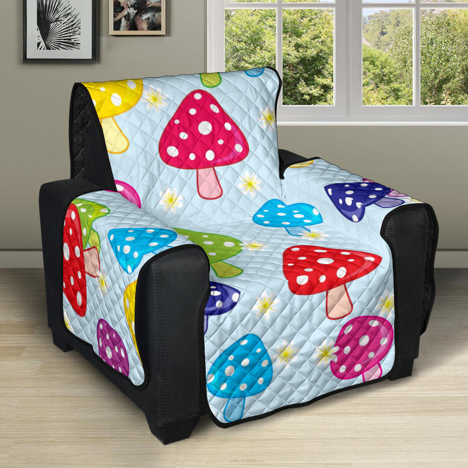 Colorful Mushroom Pattern Recliner Cover Protector