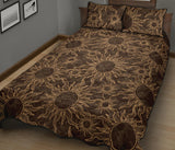 Sun Pattern Theme Quilt Bed Set