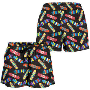 Skate Board Pattern Print Design 02 Women Shorts