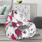 Horse Head Rose Pattern Bean Bag Cover