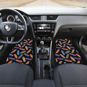 Skate Board Pattern Print Design 04 Front and Back Car Mats