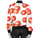 Tomato Water Color Pattern Women Bomber Jacket