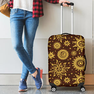 Hand Drawn Sun Pattern Luggage Covers