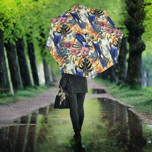 Toucan Leaves Flower Pattern Umbrella