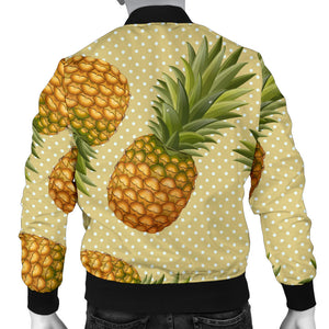 Pineapple Pattern Pokka Dot Background Men Bomber Jacket