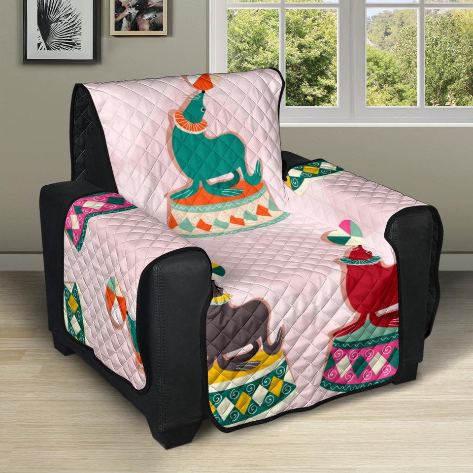 Colorful Sea Lion Pattern Recliner Cover Protector