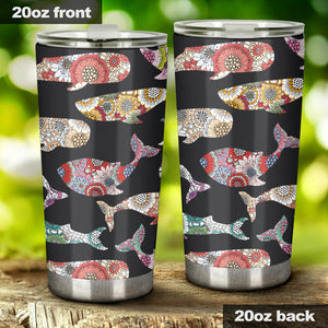 Whale Flower Tribal Pattern Tumbler