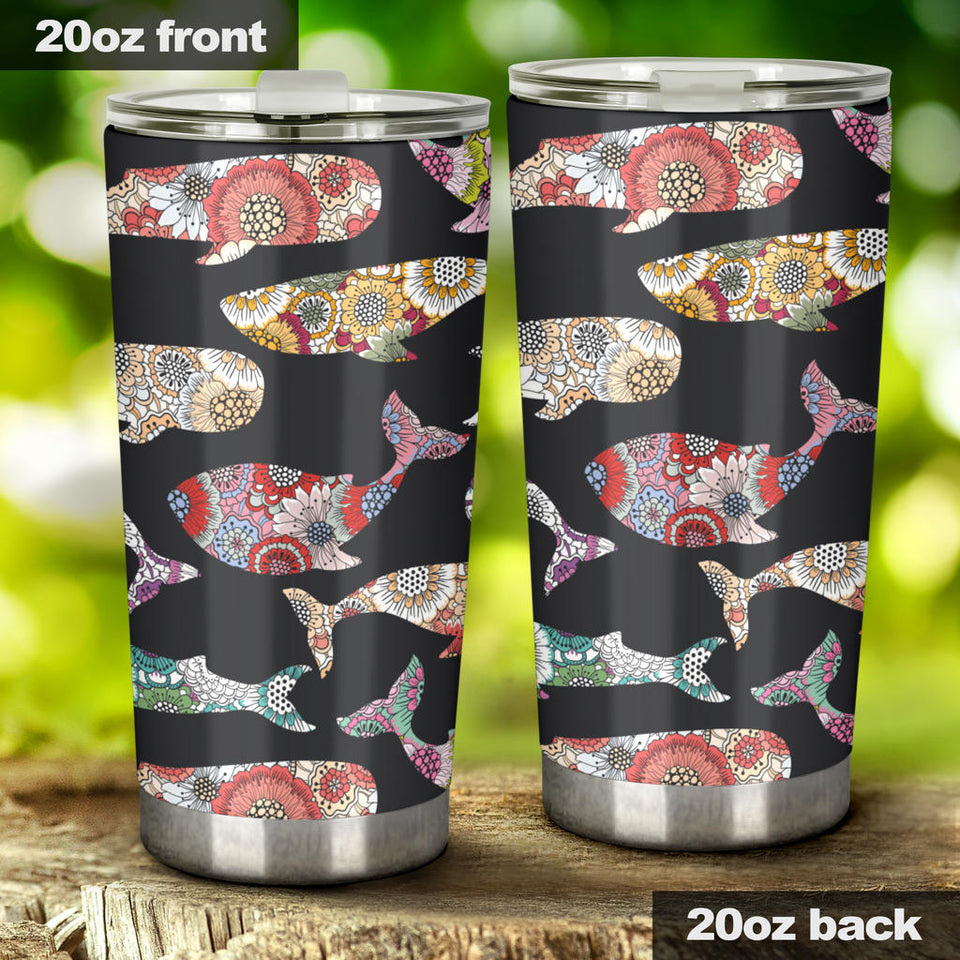 Whale Flower Tribal Pattern Tumbler