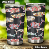 Whale Flower Tribal Pattern Tumbler